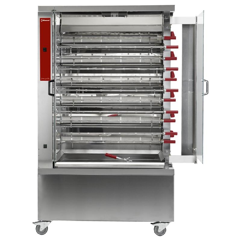 Diamond - Rôtissoire à poulets gaz, 11 broches (66 poulets) - réf. RVG/112-CM - inox AKS-RVG/112-CM_0