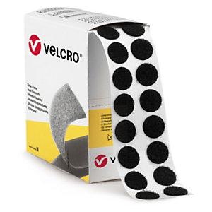 FIXATION ADHÉSIVE VELCRO POUR CHARGES LÉGÈRES EN BOÎTE DISTRIBUTRICE 200 PASTILLES NOIR 3 MM