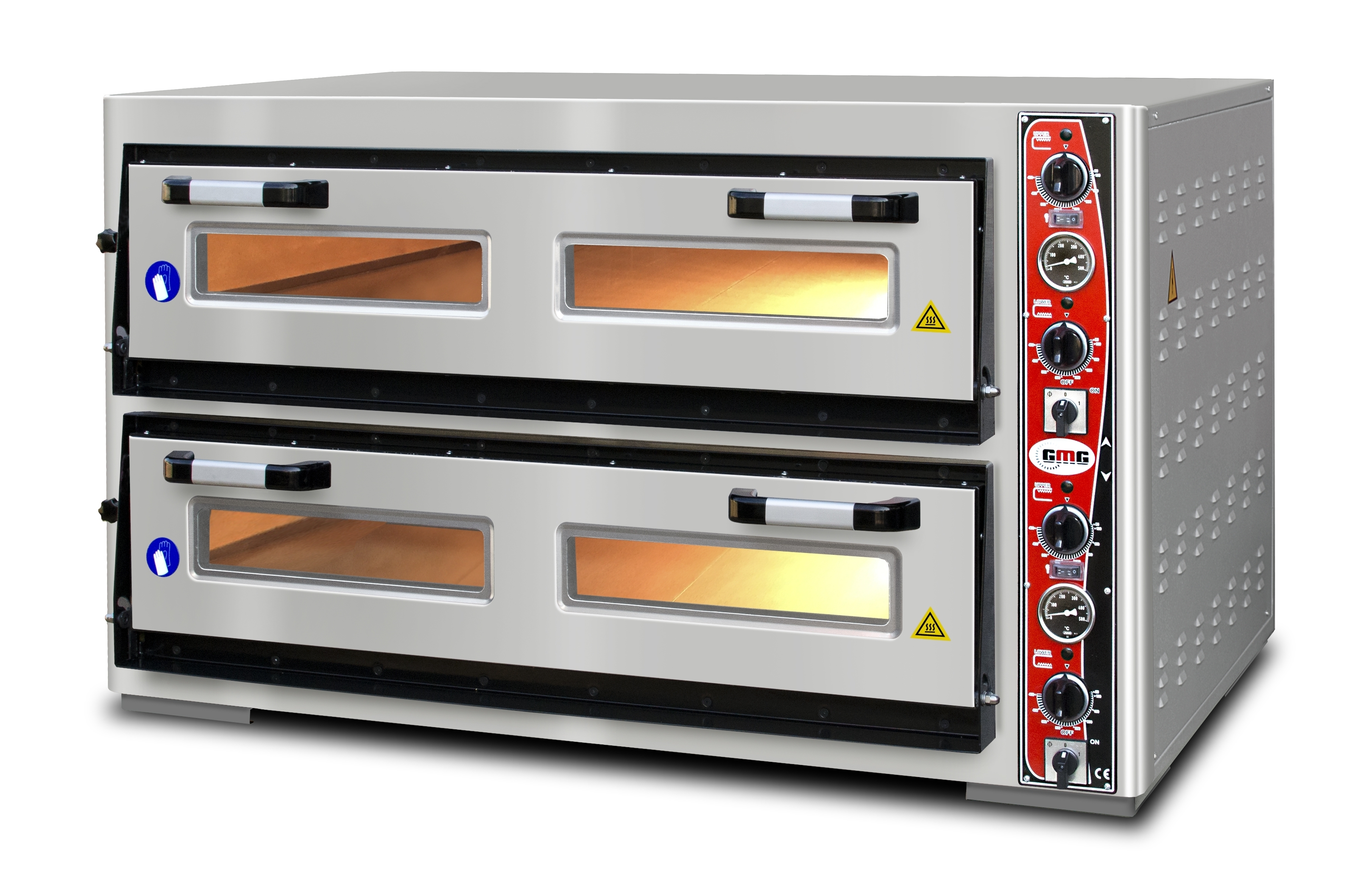 FOUR À PIZZA GMG CLASSIC LUX 6+6 33CM 400V AVEC CHEMINÉE