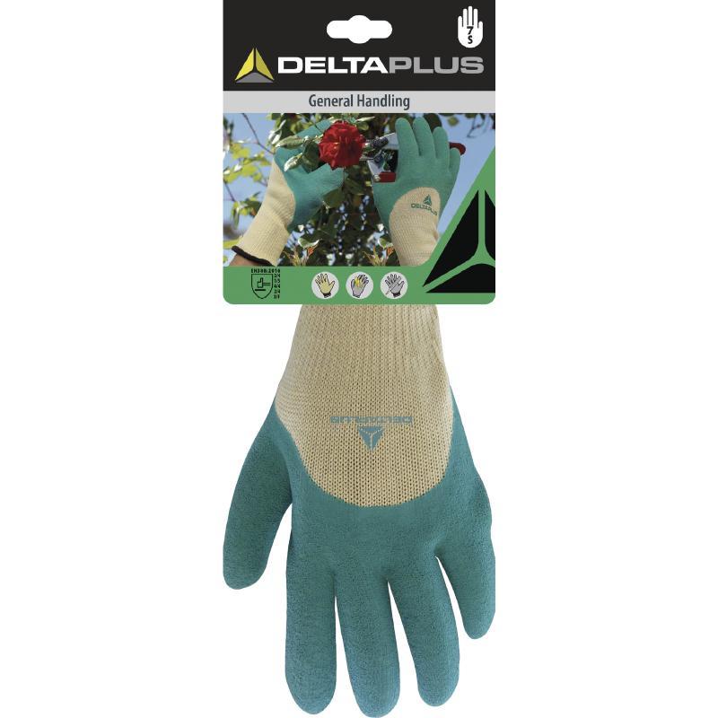 Gants de manutention en tricot polycoton - enduction latex paume, doigts et mi-dos - Réf. DPVV831_0