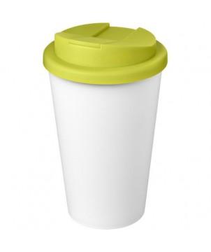 GOBELET AMERICANO ECO RECYCLÉ DE 350ML AVEC COUVERCLE ANTI-DÉVERSEMENT BLANC - GOODIES ÉCOLOGIQUES