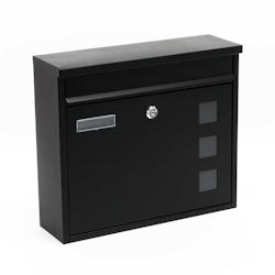 HELLOSHOP26 - Boîte aux lettres murale design en acier galvanisé - revêtement par poudre noir - 30 × 39,5 × 11 cm - 16_0000105 - 3000971499787_0