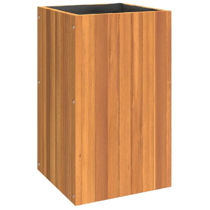 Helloshop26 - Jardinière bac lit surélevé plantes fleurs terrasse jardin 35 x 35 x 60 cm bois massif d'acacia marron 02_0037510 - marron Bois massi_0