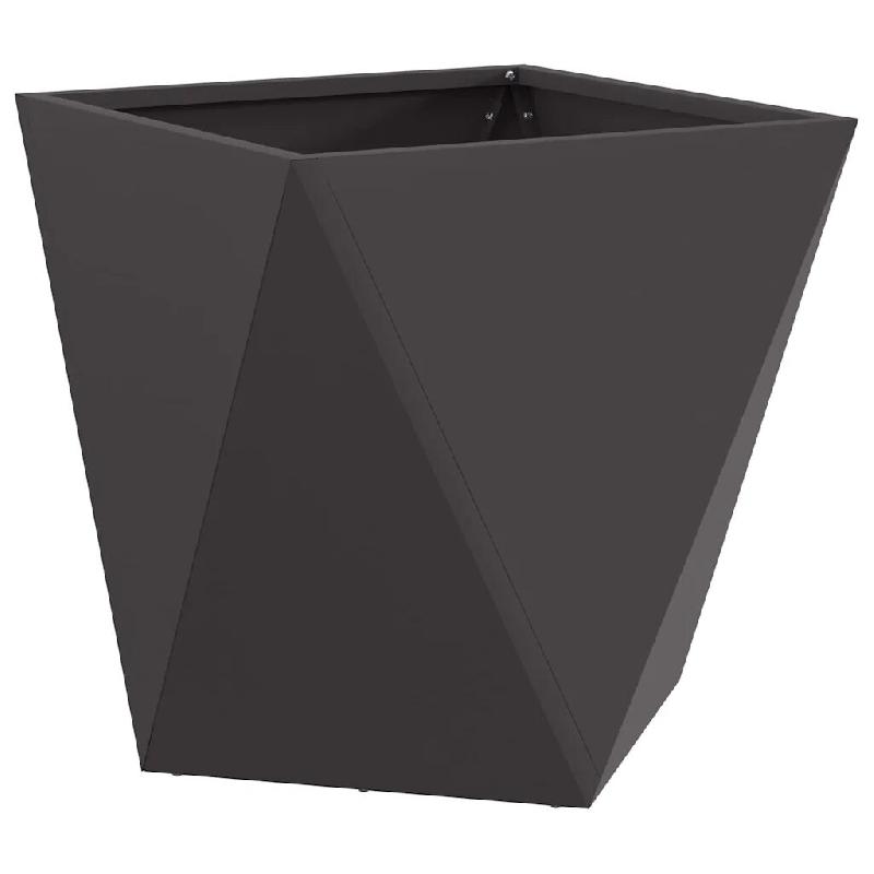 Helloshop26 - Jardinière contemporary design pour extérieur 50 x 50 x 50 cm résistance intempéries en acier noir 02_0053076 - noir acier 3000237746167_0