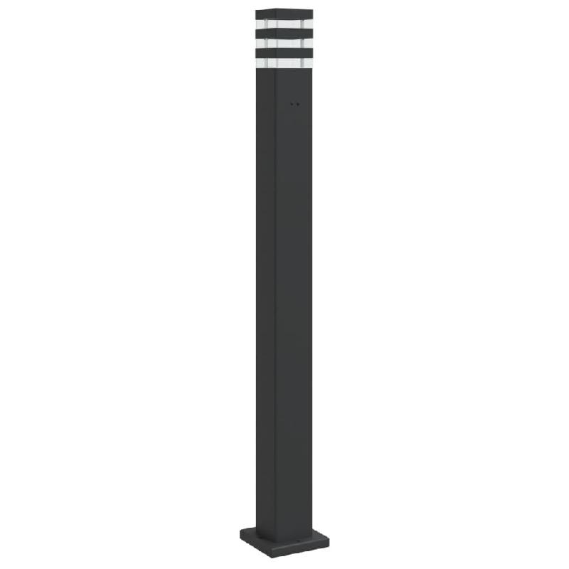 Helloshop26 - Lampadaire d'extérieur avec sortie 110 cm aluminium noir 02_0042528 - noir aluminium 3000218169381_0