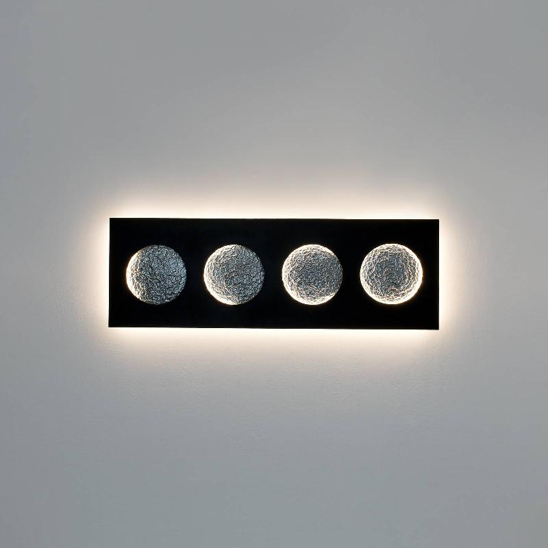 HOLLÄNDER APPLIQUE LED FASI DELLA LUNA, NOIRE/ARGENTÉE