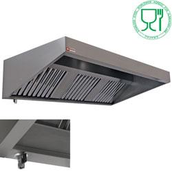 Hotte murale inox 18/10 AISI 441 - 2 filtres labyrinthes 400x400 mm - CSL1500/N - Débit 1390 m³/h_0