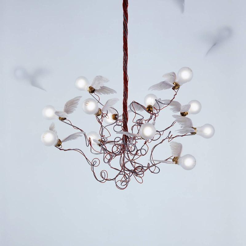 INGO MAURER BIRDIE - SUSPENSION LED, CÂBLE ROUGE