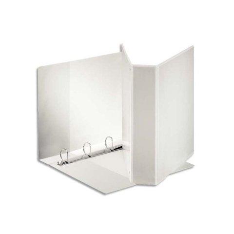 LOT DE 10 - CLASSEUR ESSELTE FORMAT A4 MAXI 8,6X31,9X30,3CM 4 ANNEAUX DIAMÈTRE 50MM PERSONNNALISABLE 3 POCHETTES COLORIS BLANC