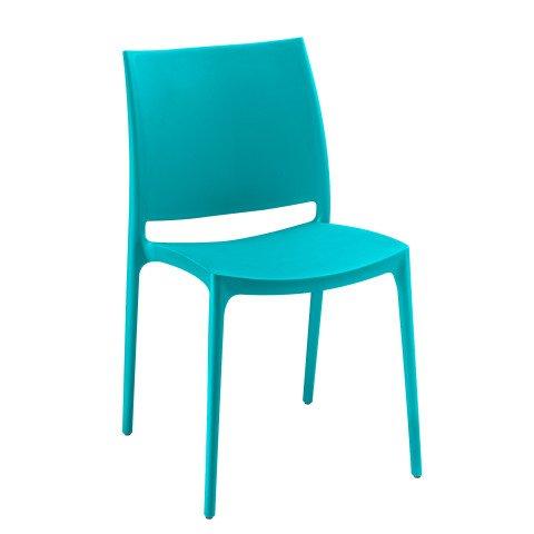 LOT DE 4 - CHAISE BRUNEAU ELYA - POLYPROPYLÈNE BLEUE