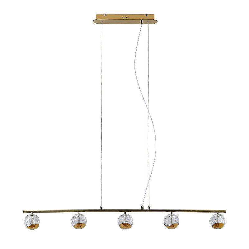 LUCANDE KILIO SUSPENSION LED, À 5 LAMPES, DORÉE