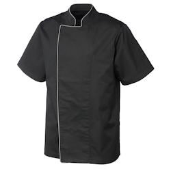METRO Professional Veste de cuisine pour hommes, 1/2 bras, taille XL, noir avec passepoil gris - XL noir multi-matériau 7154-23_0