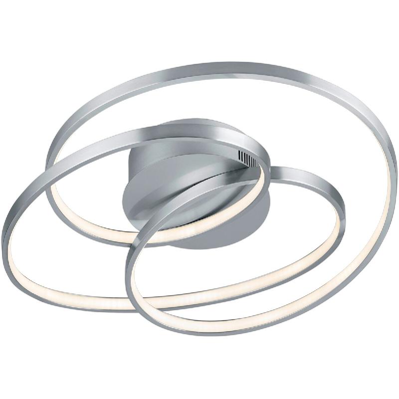 Plafonnier LED intégré 38,5W, 5000 lm, 3000K, Nickel mat - Trio - Gale - gris métal 4017807452594_0