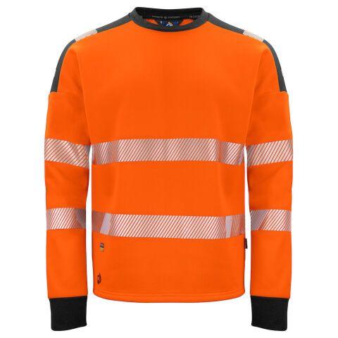 PROJOB 6108 SWEATSHIRT COL ROND EN ISO 20471 CLASSE 3/2 ORANGE/NOIR - TAILLE L