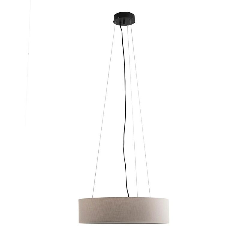 ROSSINI ILLUMINAZIONE Lampe À Suspension Vivien Black, Abat-Jour Cylindrique Ivoire, E27, Ip20, 48 Cm - Groupe Rossini - Design Minimal Et Élégant_0