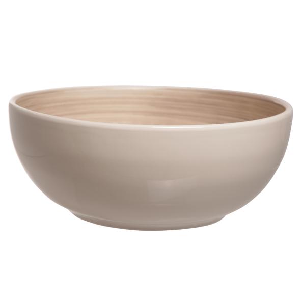 SALADIER ROND BEIGE ET MARRON 25CM EN GRÈS - A L'UNITÉ - COSY & TRENDY - TURBOLINO