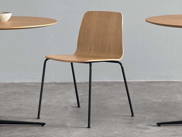 Lot de 2 chaises polyvalentes coque bois_0