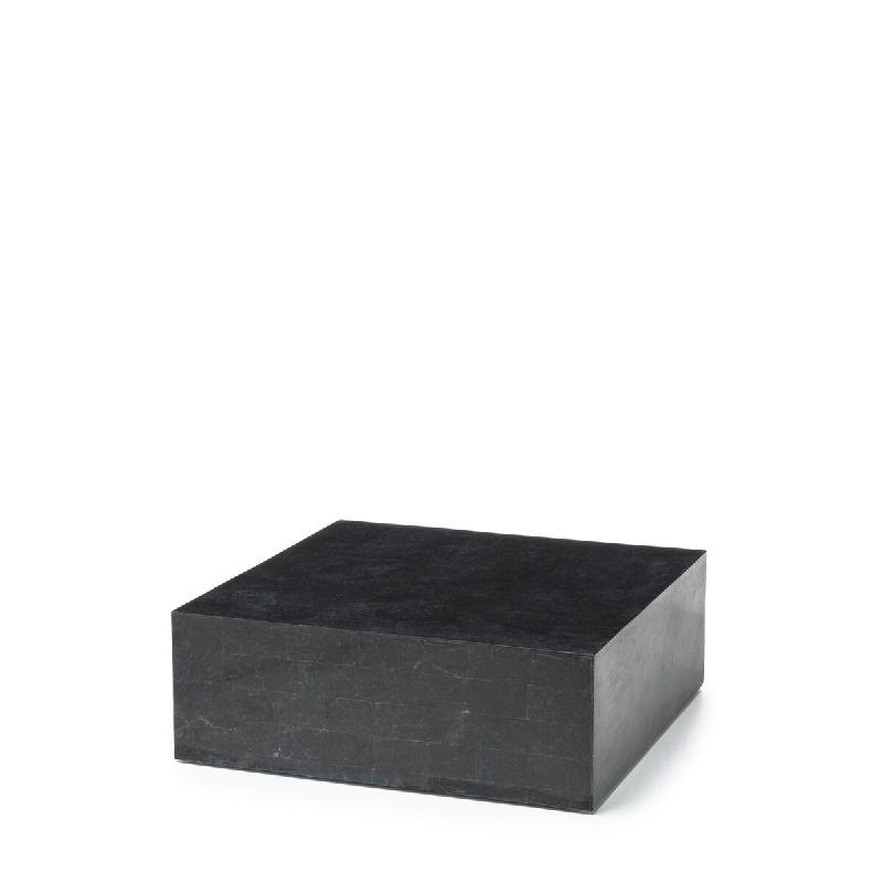 Stones Nanay Table Basse (80X80X28H) En Pierre Fossile Noire - noir 8033959235058_0