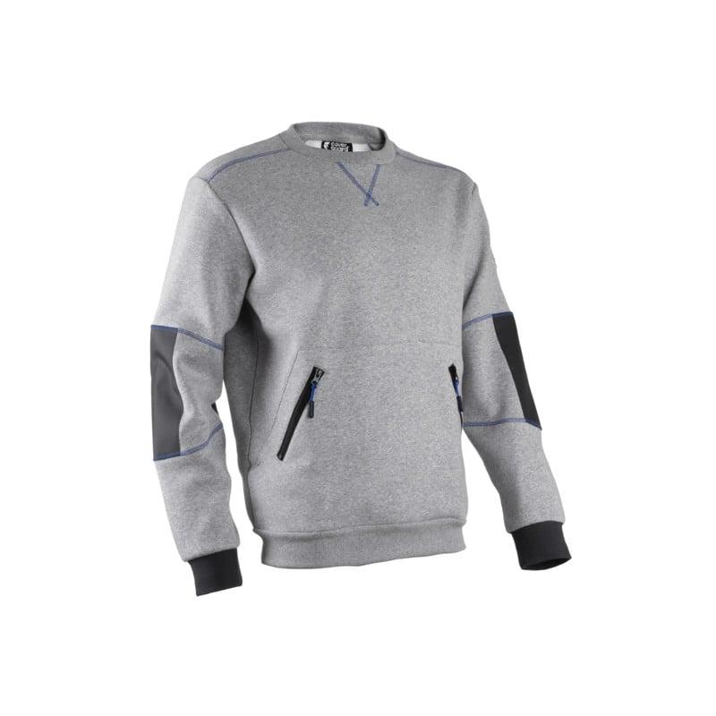 Sweat - HATO - Molleton 70% CO/30% PES 300g/m2 + Empiècements 300D oxford - Gris chiné - COVERGUARD | 5HAT550_0