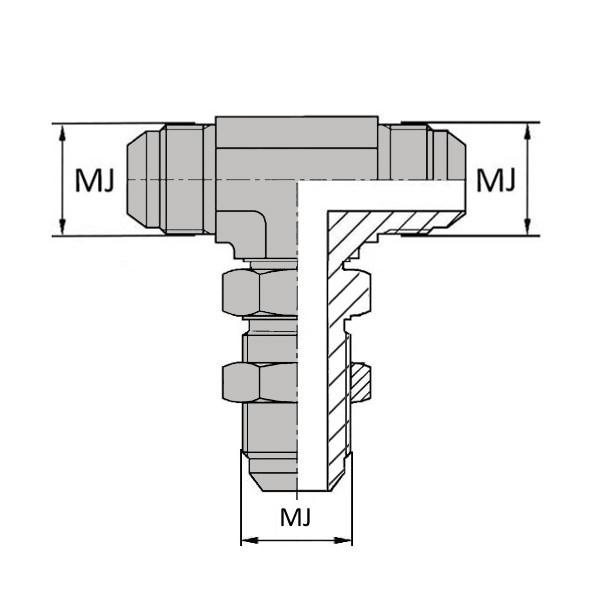 Tés - Orientable mâle JIC cloison - JTMCLO0404 - TMJ OR 7/16 / MJ7/16 CLOISON_0