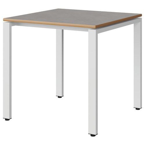 TABLE MALIBU 80X80 T6 SOUDÉ STR ALAI BÉTON F186/BLC 9016