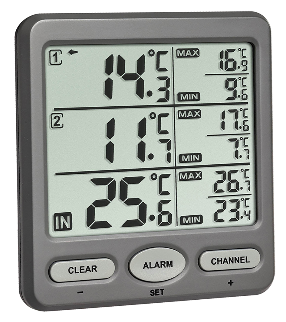Thermomètre digital intérieur/extérieur - Maxi/Mini - 2 émetteurs température - 3620T_1