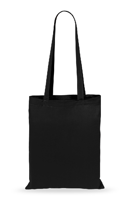 Tote bag coloré - 100% coton - 140 g/m² - Anses longues - Couleur noire_0
