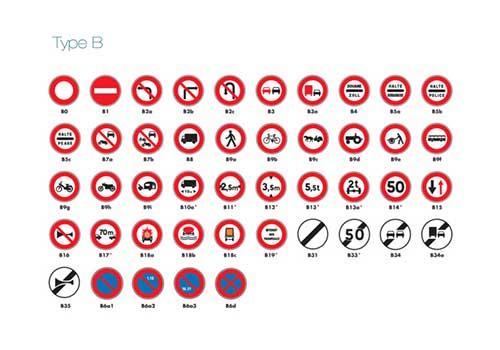 Type B – signaux d'interdiction - Classe 1 - Visible à 80 m - Cadre en aluminium - Face en acier galvanisé_0
