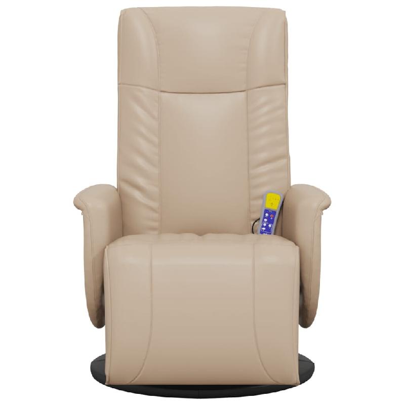 VidaXL Fauteuil inclinable de massage repose-pieds cappuccino Modèle Lervella - 356516_0