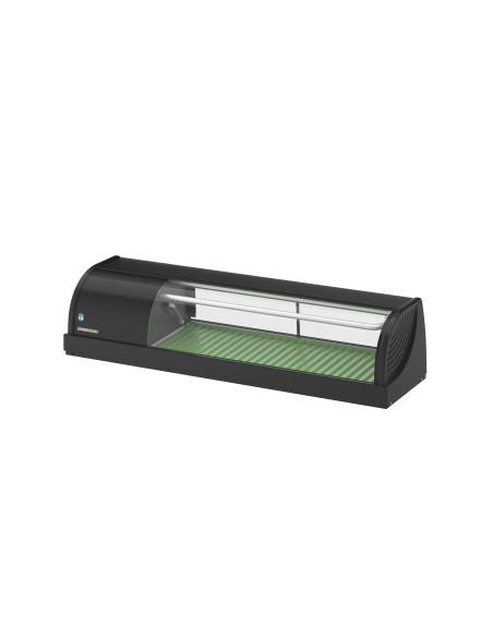 Vitrine à sushis réfrigérée HOSHIZAKI - HNC-150BE-L-BLH - moteur à gauche, vitre bombée relevable, éclairage LED_0