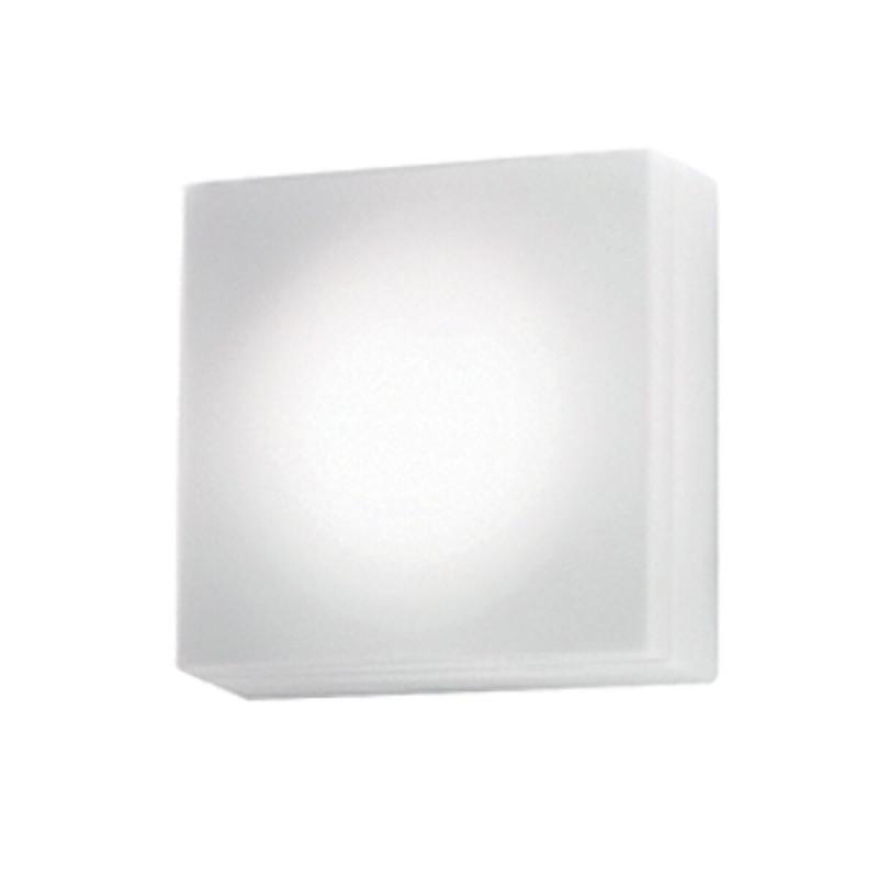 Zafferano Caorle Mural/Plafond 180X180X88Mm. 1X10W Led, 480Lm.,3000K -Ip20- B.Co Op. - blanc LD130403_0