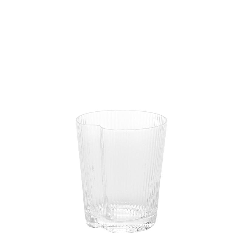 Zafferano Handy Tumbler Lot de 6 Verres en Verre Soufflé Transparent avec Rainures Verticales Ergonomiques et Empilables pour Usage Quotidien à la M_0
