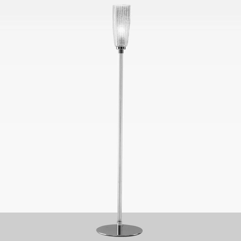 AILATI LAMPADAIRE PERLE 154CM ABAT-JOUR VERRE TRANSPARENT