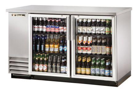 ARRIÈRE DE BAR INOX 2 PORTES VITRÉES TBB-2G-S-LD