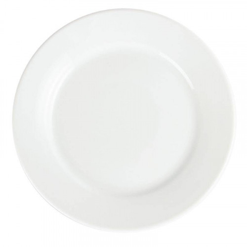 ASSIETTES À LARGE BORD EN PORCELAINE BLANCHE OLYMPIA Ø 250 MM - LOT DE 12