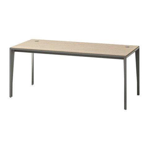 BUREAU DROIT OPALE L 180 X P 80 CM ORME PIED GRIS