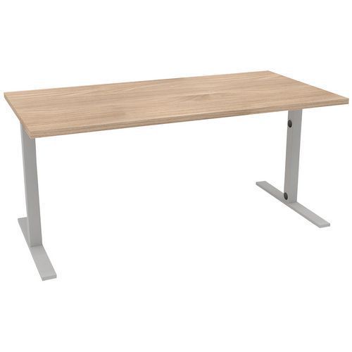 BUREAU L.160XP.80CM IDEA PIED TUBE ORME/ALUMINIUM - QUADRIFOGLIO