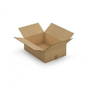 CAISSE CARTON BRUNE DOUBLE CANNELURE RAJA 43X31X15 CM