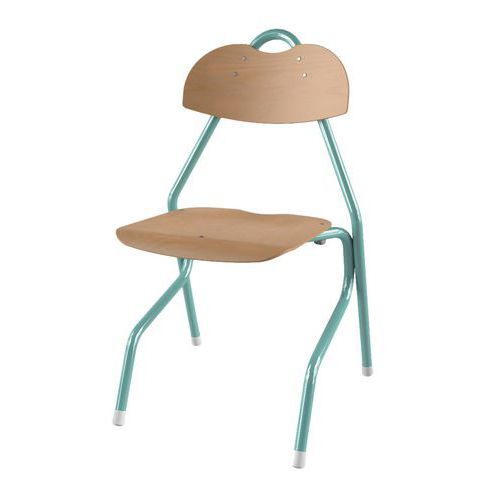 CHAISE TEMPO AST - T6 COQUE BOIS NATUREL - ALU LAGON 6027 - MOBIDECOR