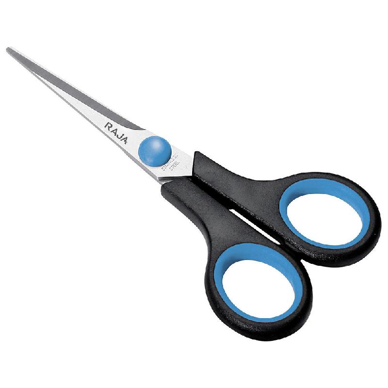 CISEAUX AMBIDEXTRES RAJA SOFTGRIP -  BOUTS POINTUS - LONGUEUR 14 CM