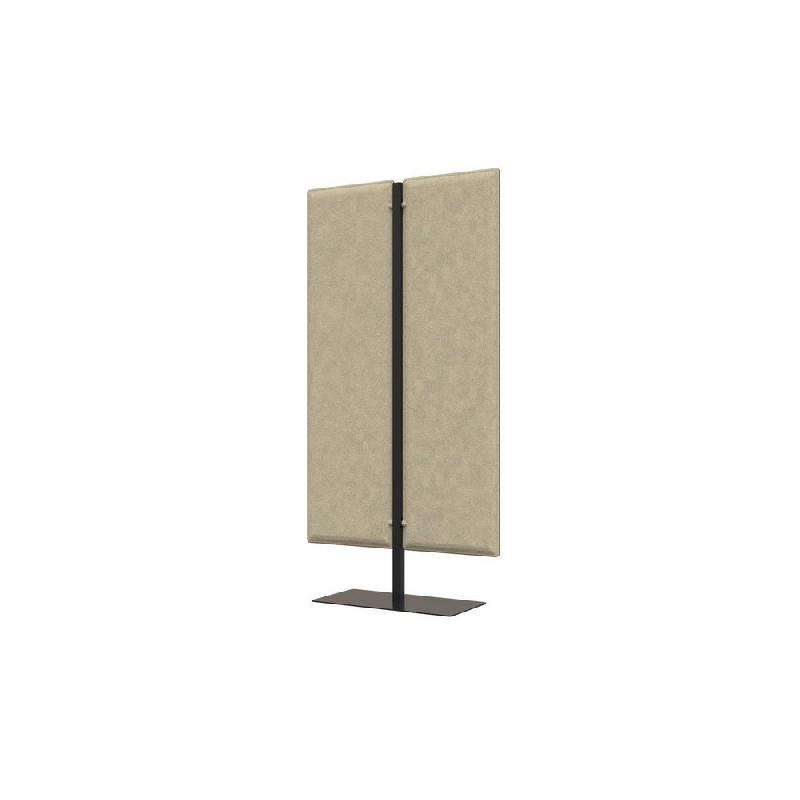 CLOISON ACOUSTIQUE MOODY - TISSU GRIS - H. 180 CM - FIXATION NOIRE