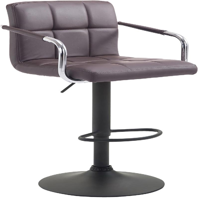 CLP Tabouret de bar Lucy V2  en similicuir avec Piètement en Métal Marron/Noir - marron polyester 315647_0
