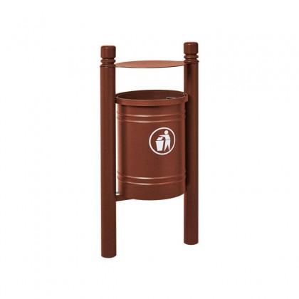 Corbeille publique Saintonge - 40L - acier peint sur zinc avec options serrure et seau galvanisé_0
