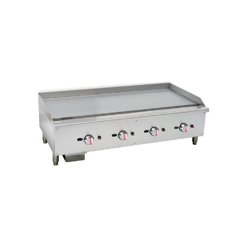 Cuistance Plaque à snacker à gaz en inox L1204 mm - gris inox EGG48SX_0