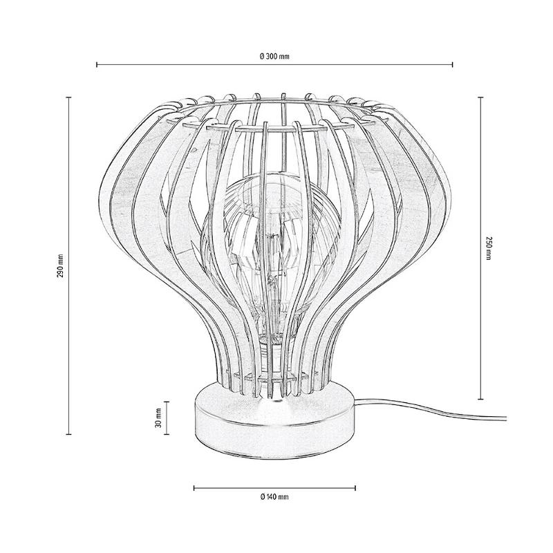 ENVOSTAR FAJE LAMPE À POSER CONTREPLAQUÉ BOULEAU