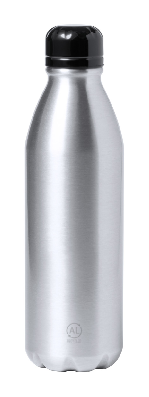 Gourde en aluminium recyclé - Forme bouteille - 750 ml - Couleur argenté_0