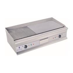 HELLOSHOP26 Plancha électrique nervurée - 100cm - 2 x 3.2kW acier inox professionnel - gris 3000312039160_0