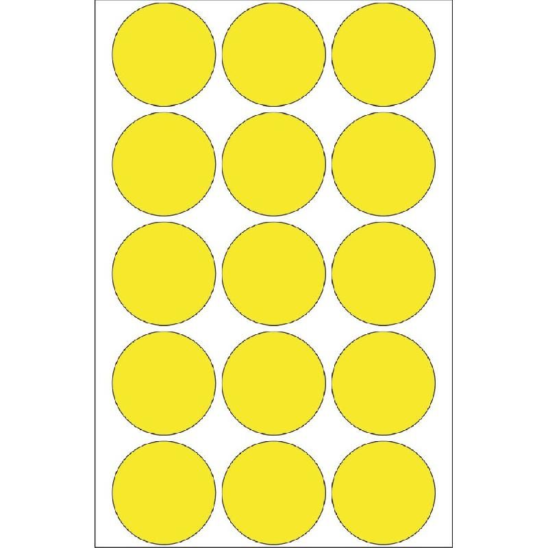 HERMA PASTILLE ADHÉSIVE COULEUR - STAPLES - Ø 32 MM - COLORIS JAUNE - 480 PASTILLES