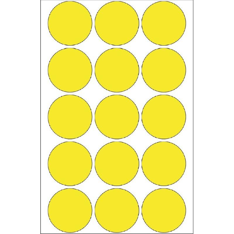 HERMA PASTILLE ADHÉSIVE COULEUR - STAPLES - Ø 32 MM - COLORIS JAUNE - 480 PASTILLES