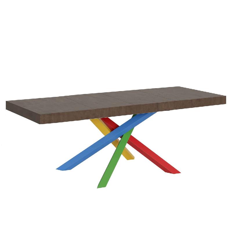 Itamoby Table Extensible 180/440X90 Cm Volantis Premium Noyer Pieds Multicolores 4/B - marron VE180PRE4B440-NC_0